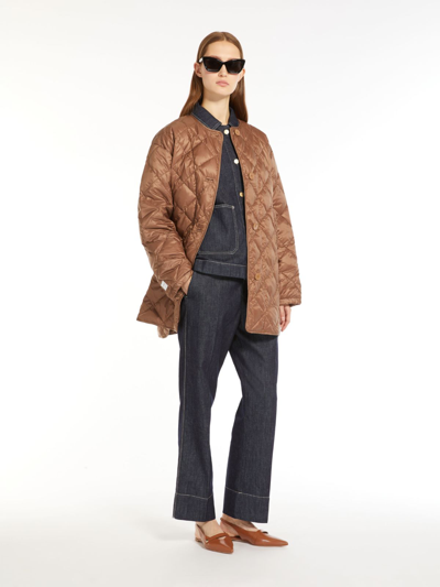 Max Mara Water-resistant Nylon Canvas Jacket In Brown