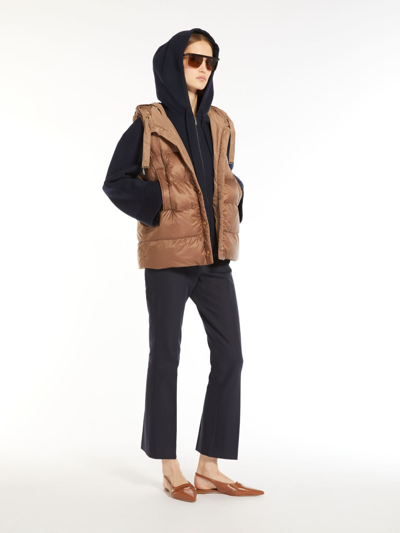 Shop Max Mara Reversible Gilet In Water-resistant Fabric In Brown