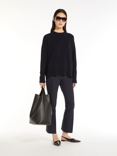 Shop Max Mara Wool And Cashmere Sweater In Midnightblue