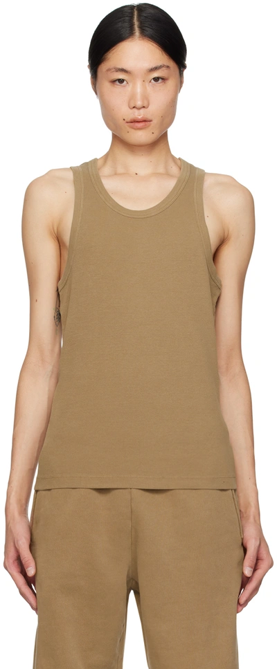 Shop Entire Studios Taupe Rib Tank Top In Cork