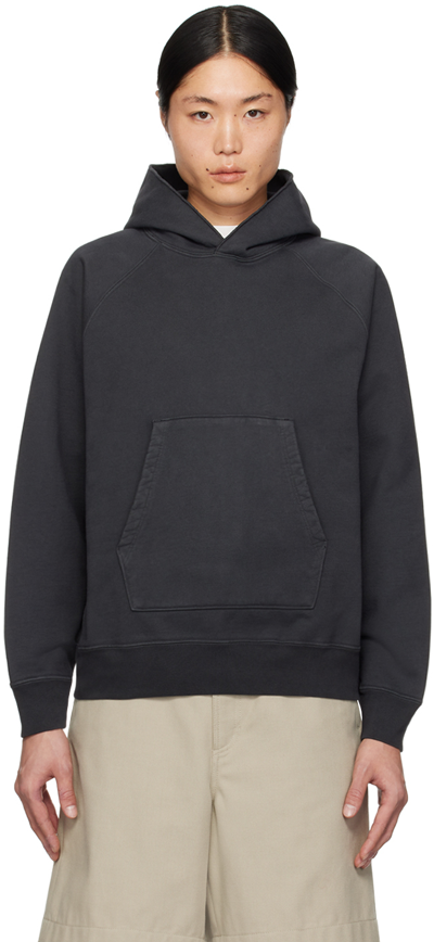 Shop Lady White Co. Black Super Weighted Hoodie In Charcoal
