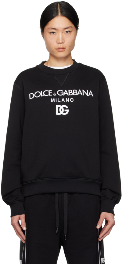 Shop Dolce & Gabbana Black 'dg' Sweatshirt In Nero
