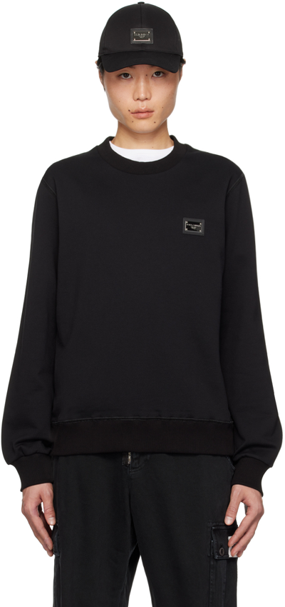 Shop Dolce & Gabbana Black Branded Sweatshirt