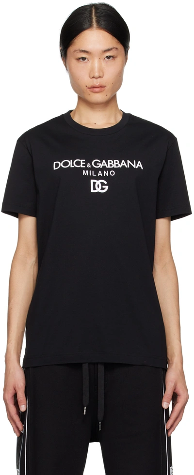 Shop Dolce & Gabbana Black 'dg' T-shirt In Nero