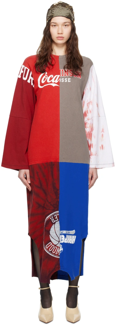 Conner Ives Multicolor Reconstituted Midi Dress In Multi