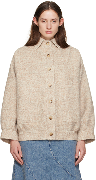 Shop Caro Editions Beige Mimi Jacket In Stone