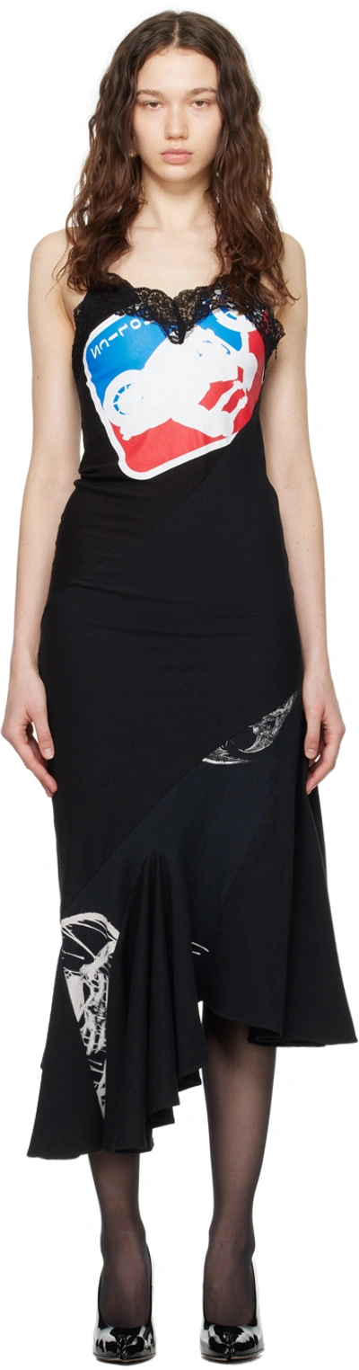 Shop Conner Ives Black Reconstituted Midi Dress