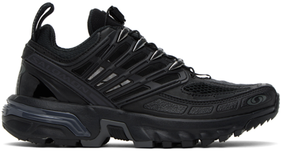 Salomon Acs Pro Advanced Rubber-trimmed Mesh Sneakers In Black/black/black