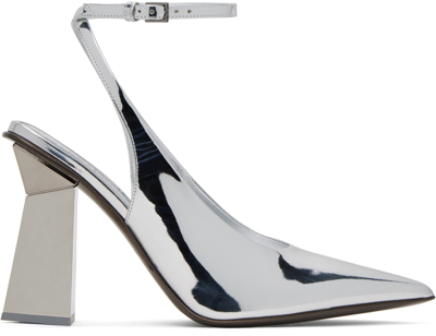 Shop Valentino Silver One Stud Hyper Heels In S13 Silver
