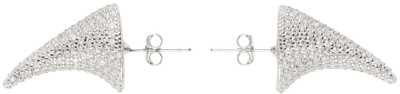 Shop Collina Strada Silver Super Thorn Earrings In Crystal