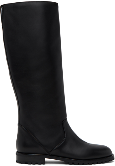 Shop Manolo Blahnik Black Motosahi Tall Boots In Black (0015)