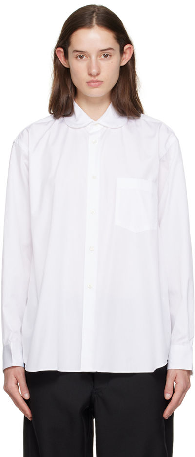 Shop Comme Des Garçons Shirt White Peter Pan Collar Shirt In 3 White