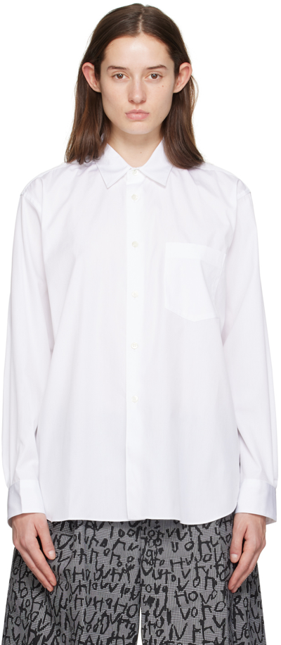 Shop Comme Des Garçons Shirt White Patch Pocket Shirt In 3 White