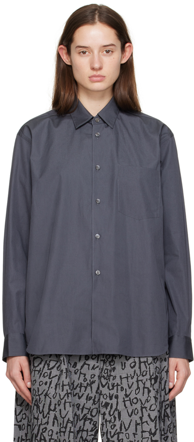 Shop Comme Des Garçons Shirt Gray Patch Pocket Shirt In 4 Grey