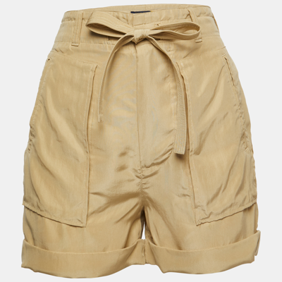 Pre-owned Polo Ralph Lauren Beige Silk Belted Shorts S