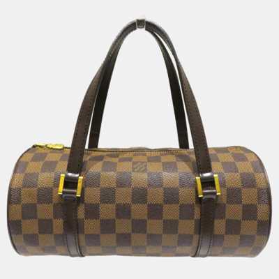 Pre-owned Louis Vuitton Brown Canvas Damier Ebene Papillon 26 Handbag