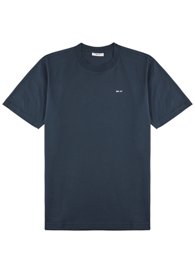 Shop Nn07 Adam Logo Cotton T-shirt In Navy