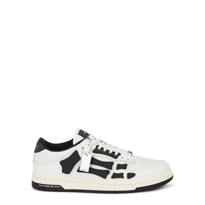 Shop Amiri Trainers, Lace Up Front In White And Black