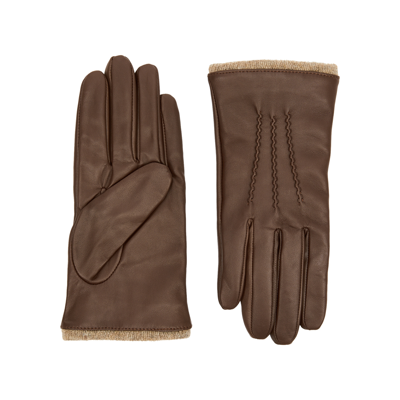 Shop Dents Loraine Leather Gloves In Brown