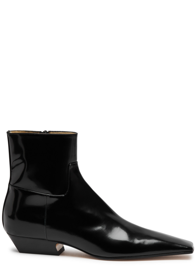 Shop Khaite Marfa 30 Leather Ankle Boots In Black