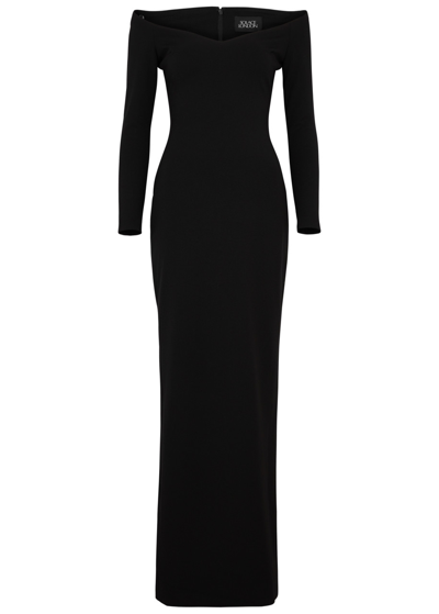 Shop Solace London Tara Crepe Maxi Dress In Black
