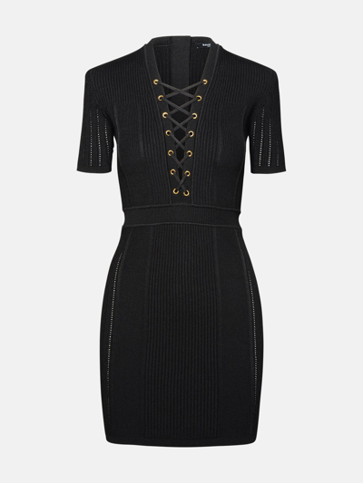 Shop Balmain Black Viscose Blend Dress