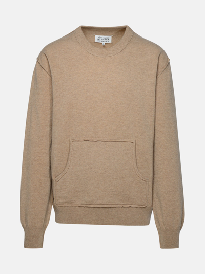 Shop Maison Margiela Beige Cashmere Blend Sweater