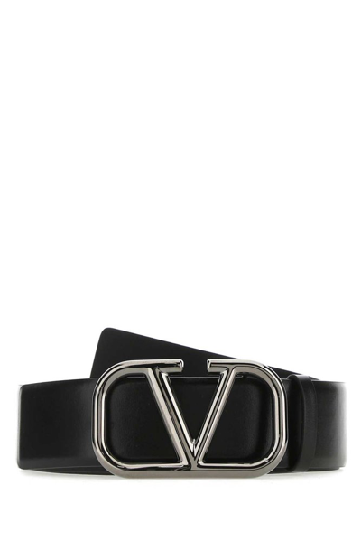 Shop Valentino Vlogo Signature Buckled Belt In Black