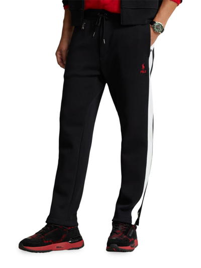 Shop Polo Ralph Lauren Men's Knit Track Pants In Black
