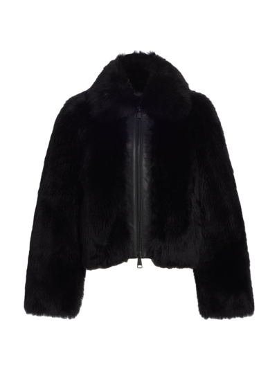 Shop Zeynep Arcay Women's Shearling Bomber Jacket In Black