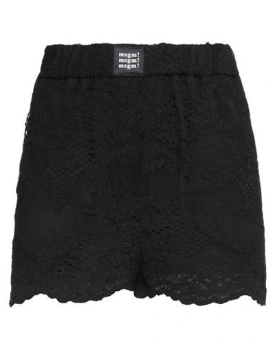 Shop Msgm Woman Shorts & Bermuda Shorts Black Size 6 Polyamide, Cotton