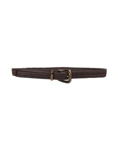 Shop Brunello Cucinelli Woman Belt Dark Brown Size Xl Textile Fibers