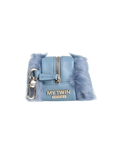 Shop My Twin Twinset Woman Coin Purse Pastel Blue Size - Polyester