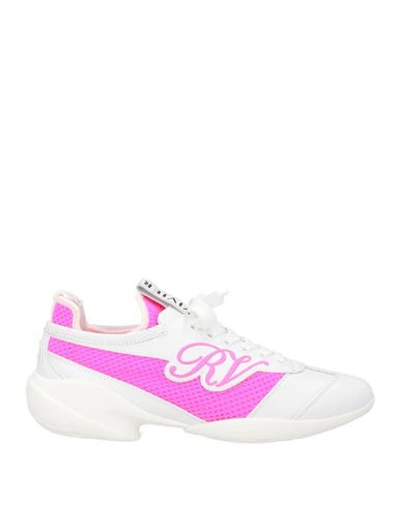 Shop Roger Vivier Woman Sneakers White Size 8 Leather, Textile Fibers