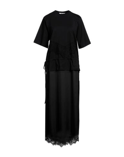 Shop Msgm Woman Maxi Dress Black Size S Cotton, Polyester