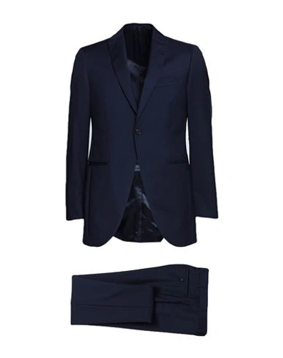 Shop Pal Zileri Man Suit Navy Blue Size 40 Wool