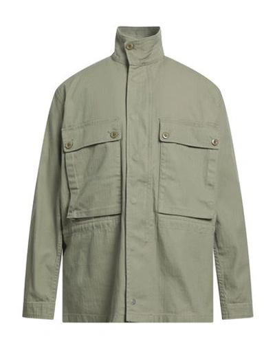 Shop Nigel Cabourn Man Denim Outerwear Military Green Size 40 Cotton