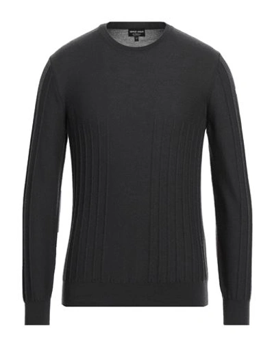 Shop Giorgio Armani Man Sweater Lead Size 48 Cashmere In Grey