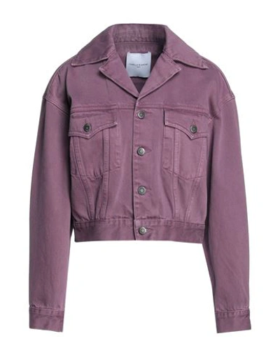 Shop Isabelle Blanche Paris Woman Denim Outerwear Mauve Size Xs Cotton In Purple
