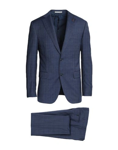 Shop Pal Zileri Man Suit Blue Size 46 Wool