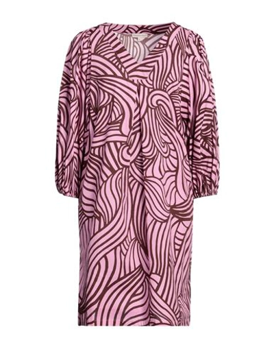 Shop Camicettasnob Woman Mini Dress Pink Size 10 Cotton, Elastane