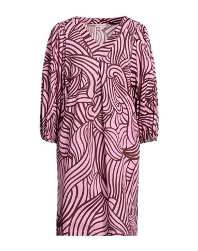 Camicettasnob Woman Mini Dress Pink Size 8 Cotton, Elastane In Pink