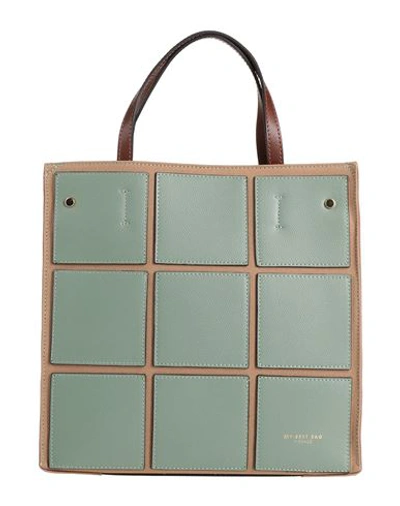 Shop My-best Bags Woman Handbag Khaki Size - Leather, Textile Fibers In Beige