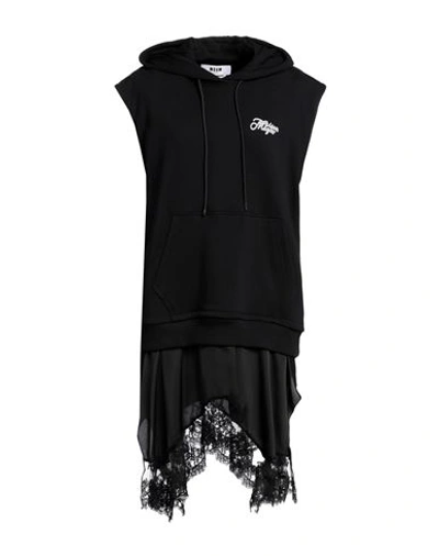 Shop Msgm Woman Mini Dress Black Size L Cotton, Polyester, Polyamide