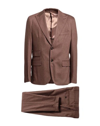 Shop Eleventy Man Suit Brown Size 36 Wool, Cashmere, Elastane