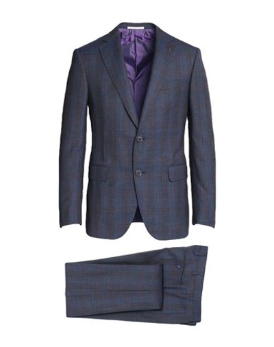 Shop Pal Zileri Man Suit Blue Size 38 Wool, Silk