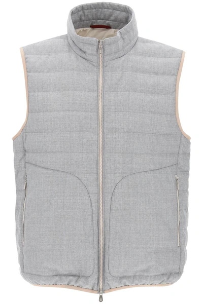 Shop Brunello Cucinelli Down Vest In Grey