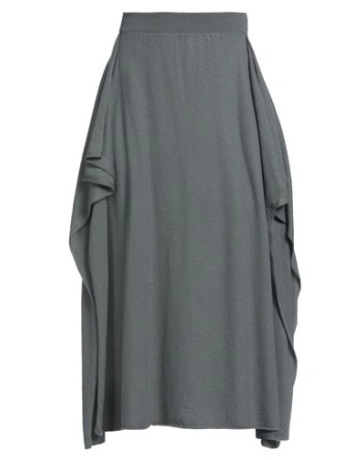 Shop Stella Mccartney Woman Midi Skirt Grey Size 6-8 Virgin Wool, Wool, Polyamide, Elastane