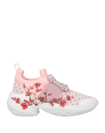 Shop Roger Vivier Woman Sneakers Pink Size 5.5 Textile Fibers