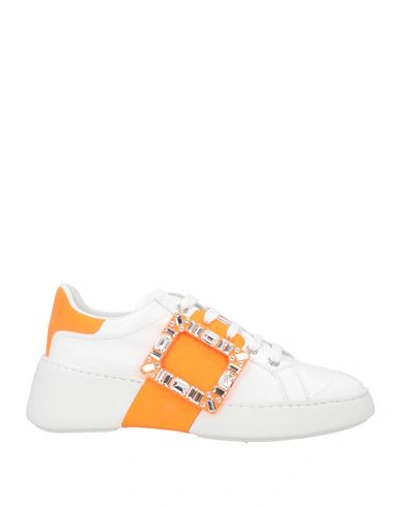 Roger Vivier Woman Sneakers White Size 8.5 Leather In White